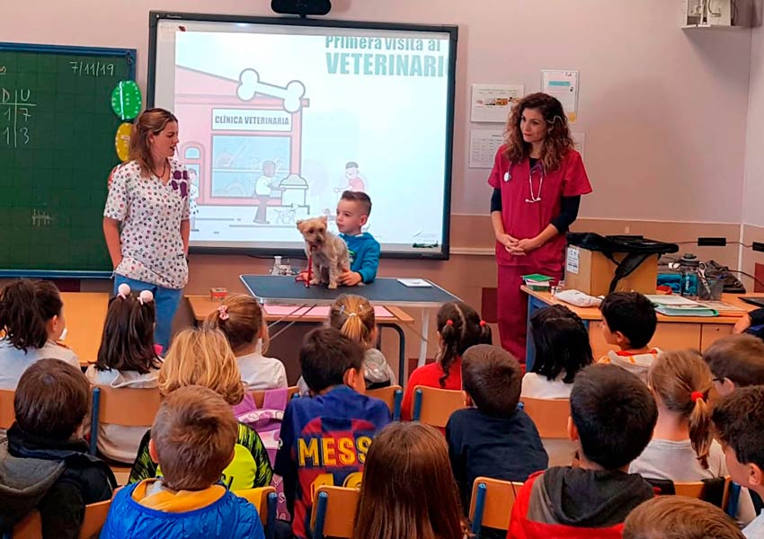 Los alumnos del C.E.I.P. Arcu, de Umbrete (Sevilla), asisten a las charlas sobre “Tenencia Responsable de Animales” organizadas por el ICOV de Sevilla