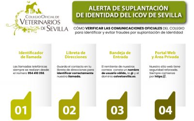 Alerta sobre suplantación de identidad del Colegio de Veterinarios de Sevilla