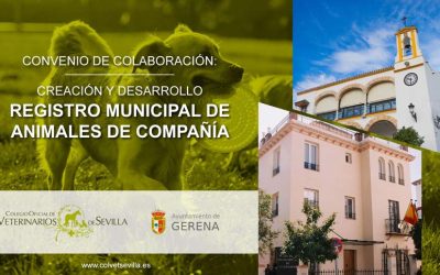 El Ayuntamiento de Gerena firma un convenio con el Colegio de Veterinarios de Sevilla para la elaboración del Registro Municipal de Animales de Compañía