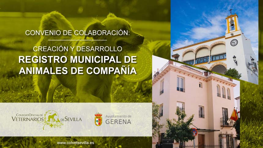 El Ayuntamiento de Gerena firma un convenio con el Colegio de Veterinarios de Sevilla para la elaboración del Registro Municipal de Animales de Compañía